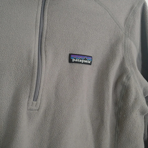 Patagonia Womens sz M Sweatshirt Gray Logo 1/4 Zip Long Sleeve Pullover - Picture 3 of 9